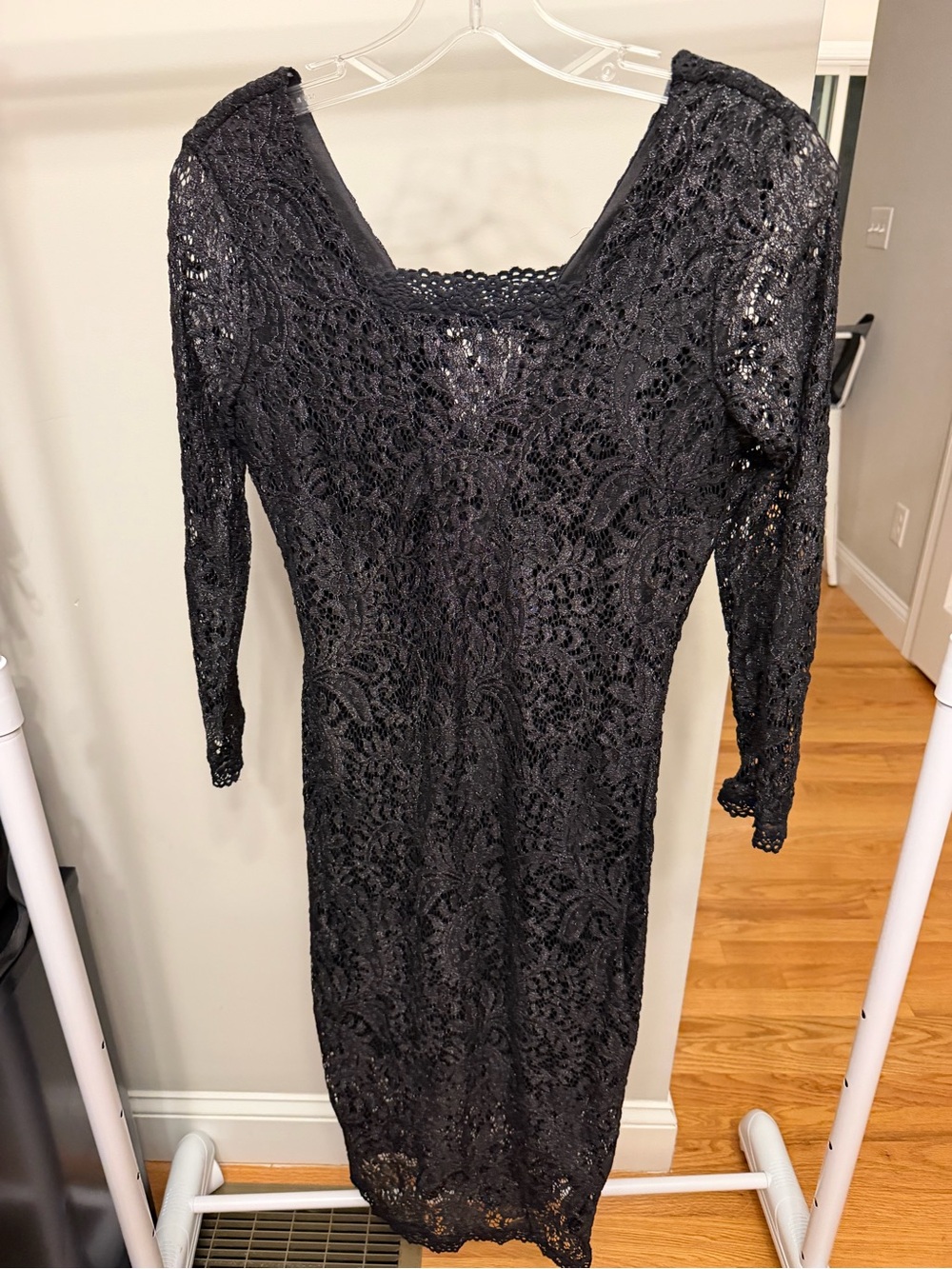 Candie's Black Long Sleeve Lace Sheath Dress
